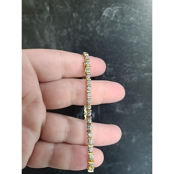 Vermeil Diamond Bracelet Vintage - Picture 4 of 10